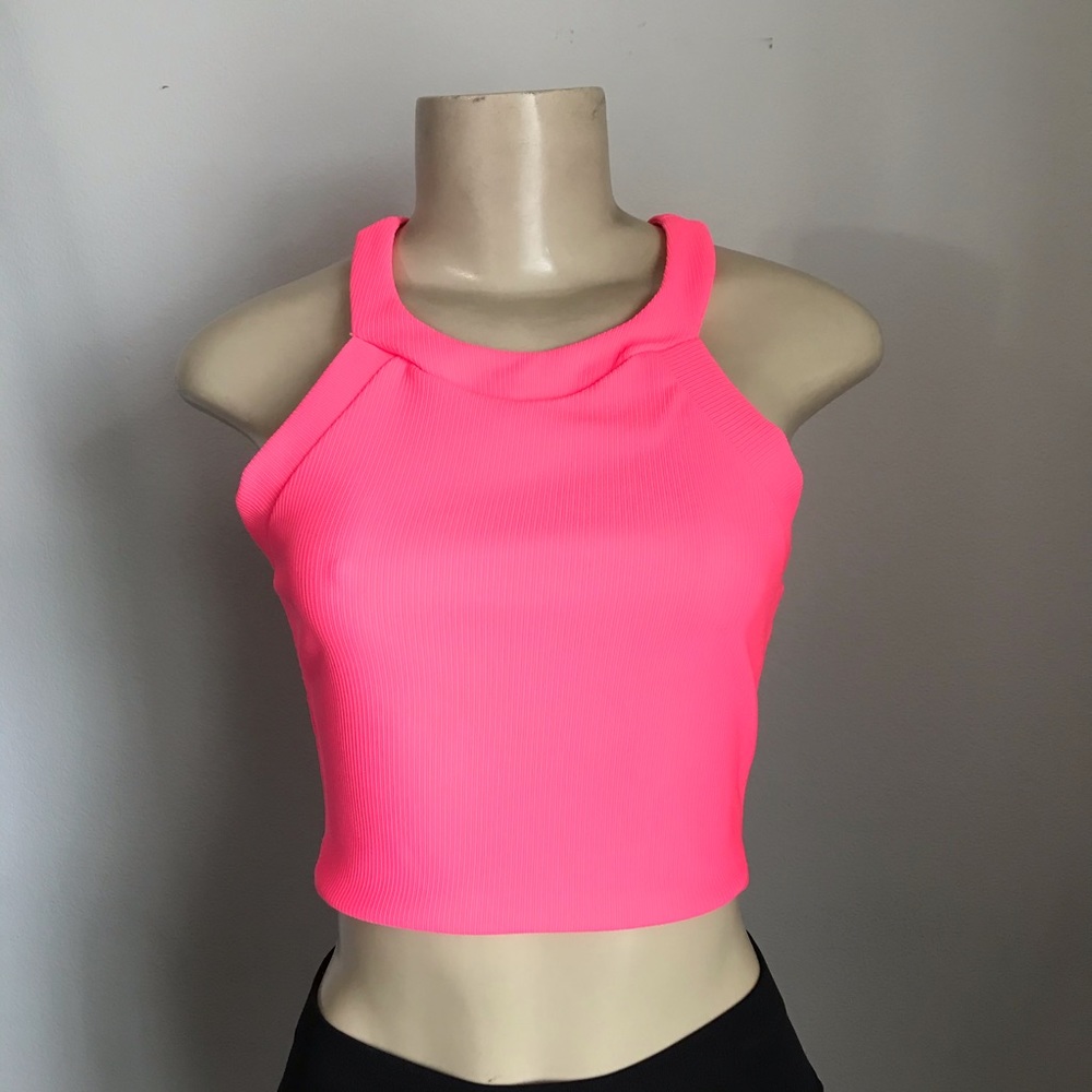Venice Beach Neon Hot Pink Crop Top